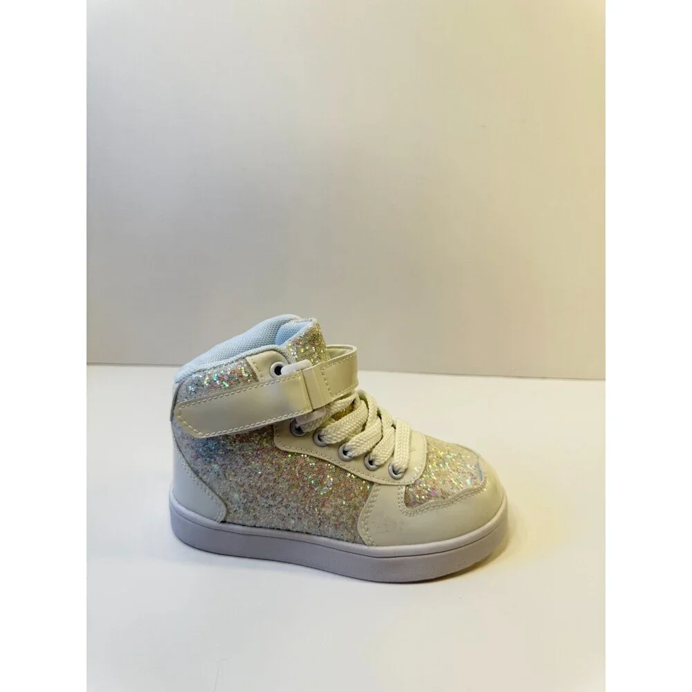 C20. Lucky Step Kids Glitter/White Sneakers-US 11.5